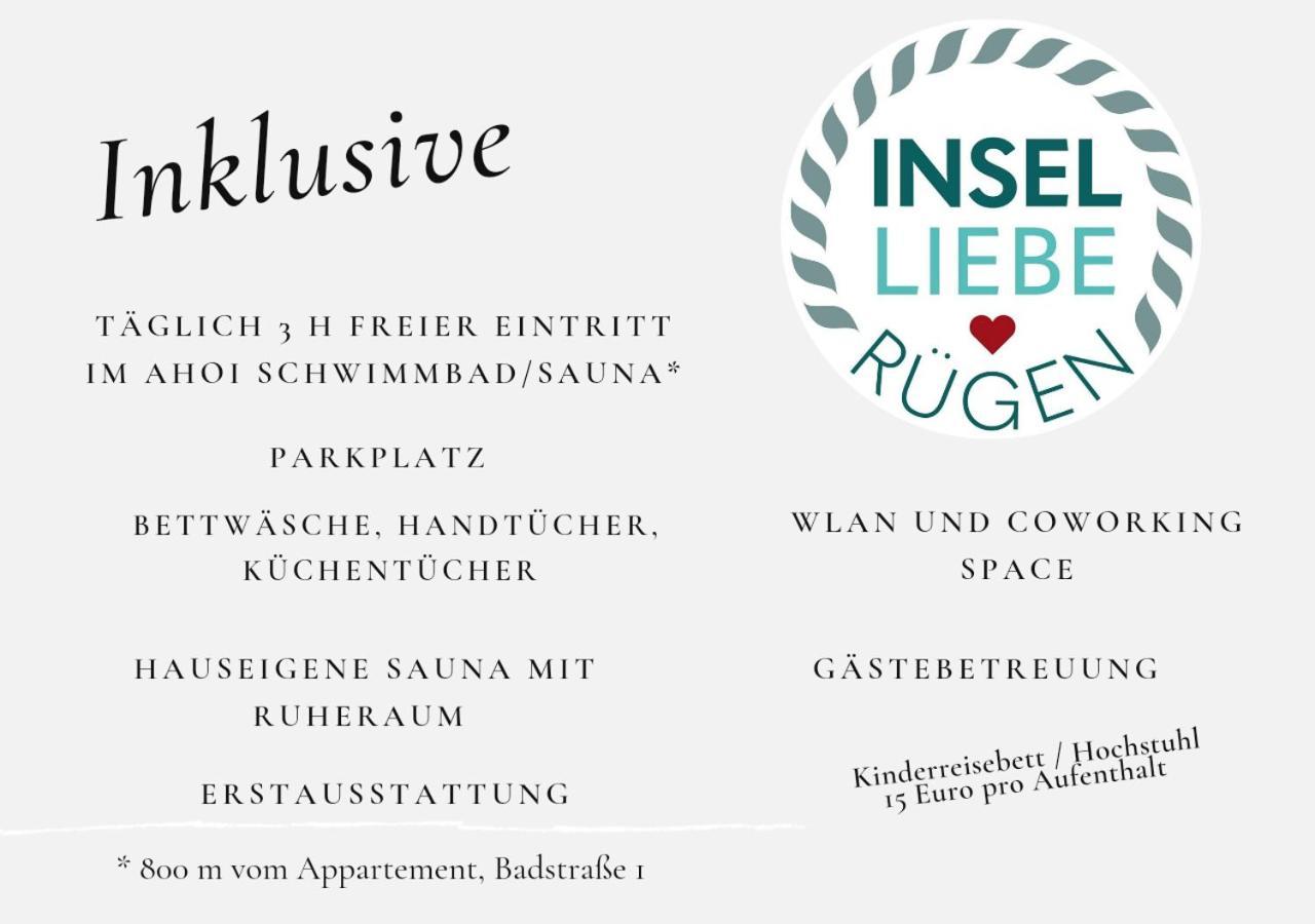 Das Appartement Inselliebe Ruegen Inkl Sauna Und 3H Taeglich Eintritt Ahoi Schwimmbad Sellin  ภายนอก รูปภาพ